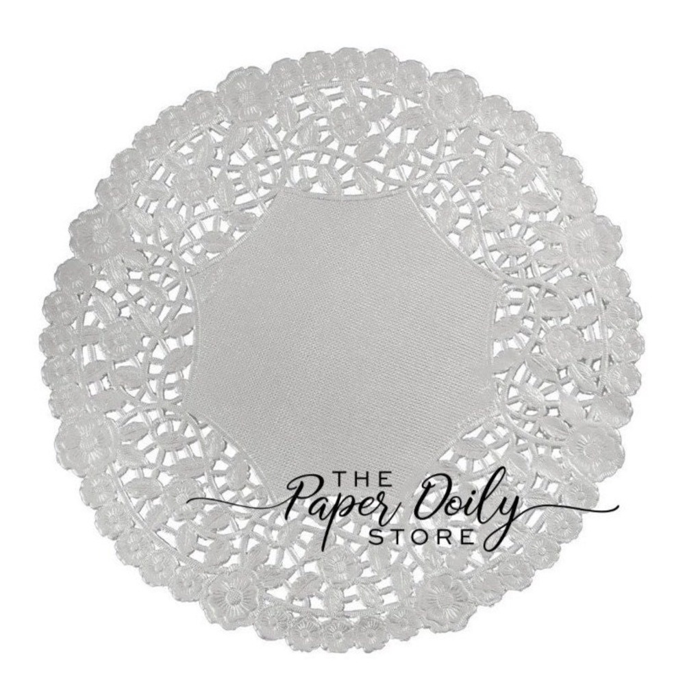 25 - 4" SILVER Metallic Foil PAPER DOILIES | Silver Doilies, Craft Doilies